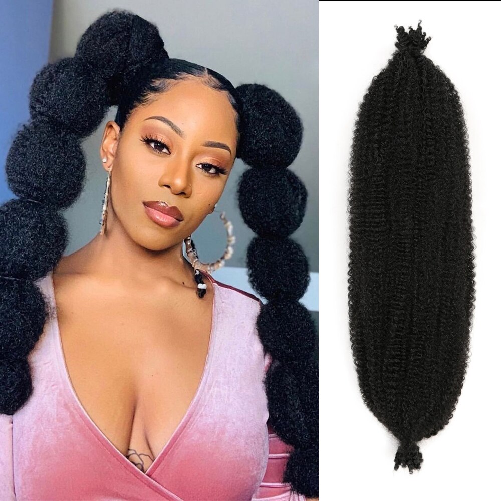 Marley Braids Ombre Afro Twist Hair 합성 크로 셰 뜨개질 머리카락 24Inch Soft Kinky Twist Hair Extensions For Women